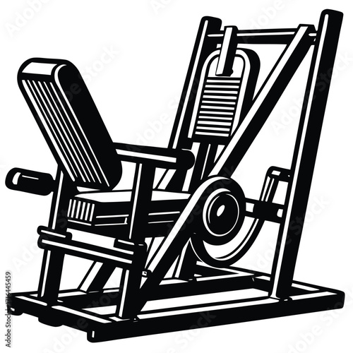 leg press machine icon on white background