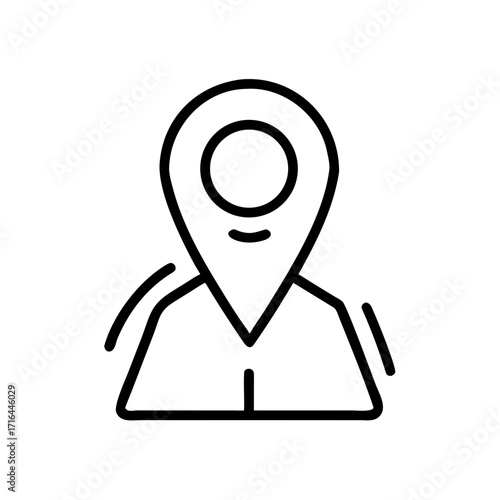 Location icon depicting a person with a map pin concept of icon  
