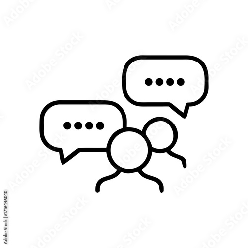 Group chat with speech bubbles depicting conversation concept  