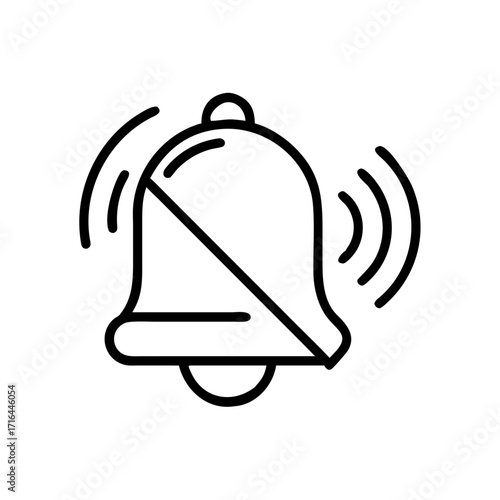 Mute notification bell icon with crossed line symbolizing silence  