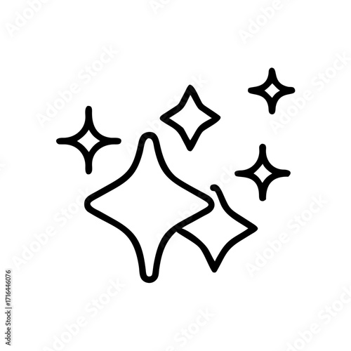 Sparkles in various shapes creating a shiny icon concept  