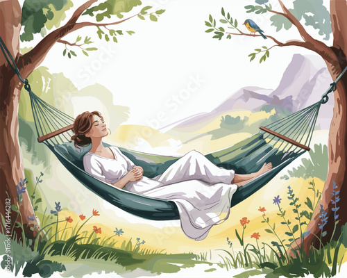 Peaceful Relaxation in a Hammock A Serene Summer Day