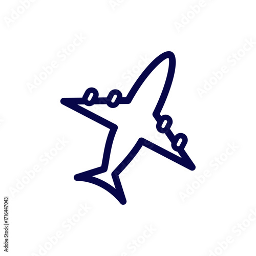 Minimalist Airplane Icon for Travel and Transportation Designs