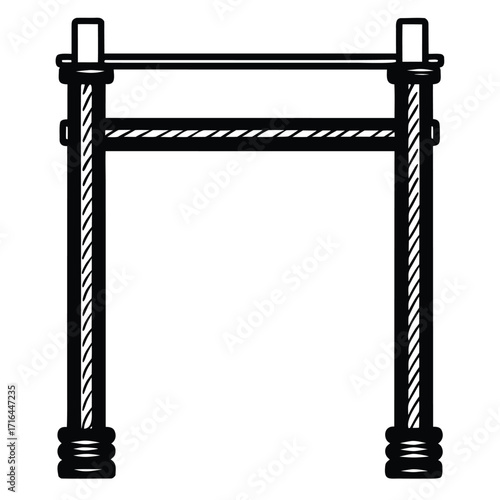 pull up bar icon on white background