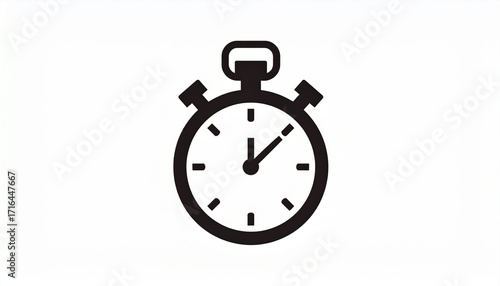 Minimalist black stopwatch icon for measuring time, speed, and accuracy. Graphic element for timing concept.
