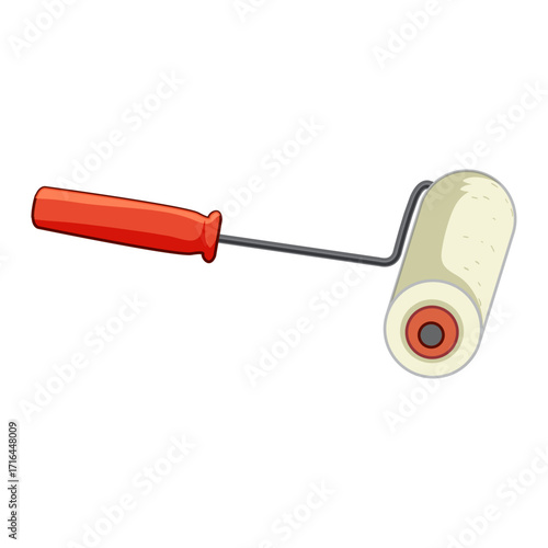Essential Tool for Home Renovation Projects A Modern Paint Roller Illustration