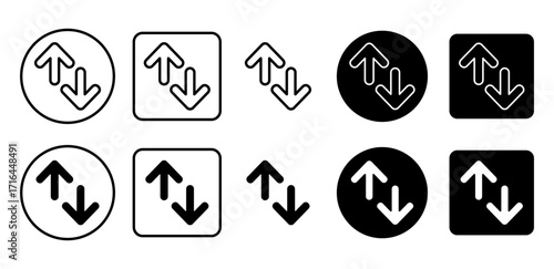 Sort vector icon. Simple symbol for data order, list arrangement, and organizing content.