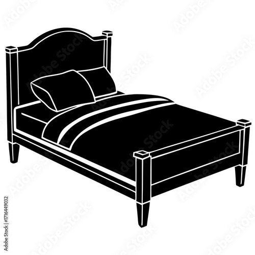 bed with pillows