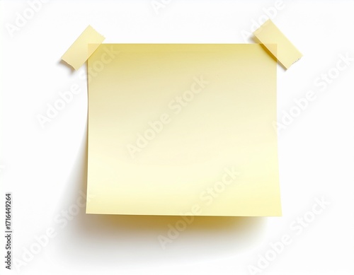 Adhesive Note Paper with Tape on Neutral Background / Papel de nota adhesiva con cinta sobre fondo neutro
