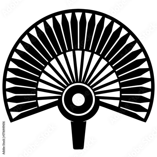 fan on black background