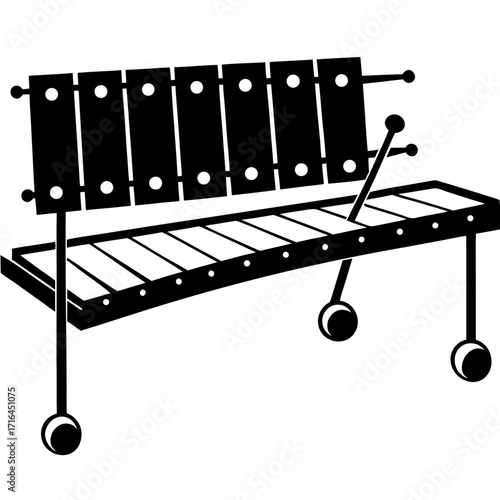 Metallophone Percussion Musical Instrument Vector Icon