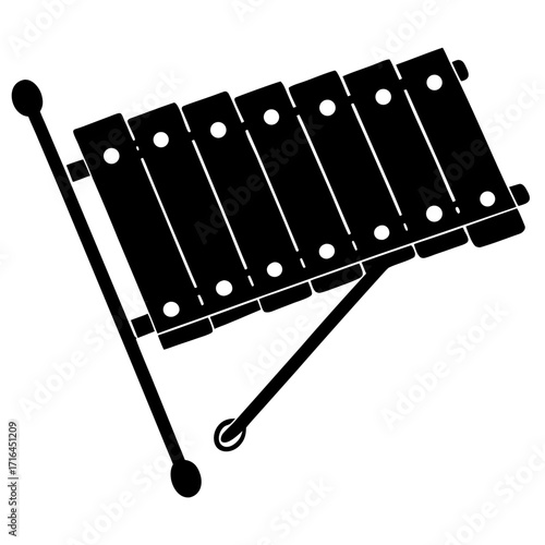 Xylophone Percussion Musical Instrument Vector Icon