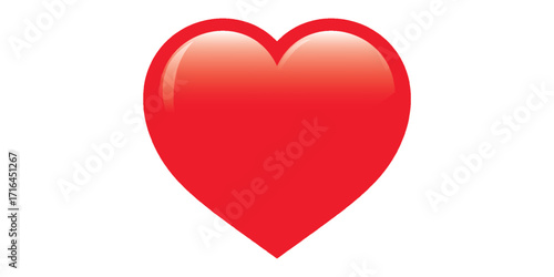 Vibrant Red Heart Icon with Smooth Gradient.