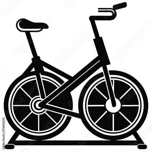 spin bike icon on white background