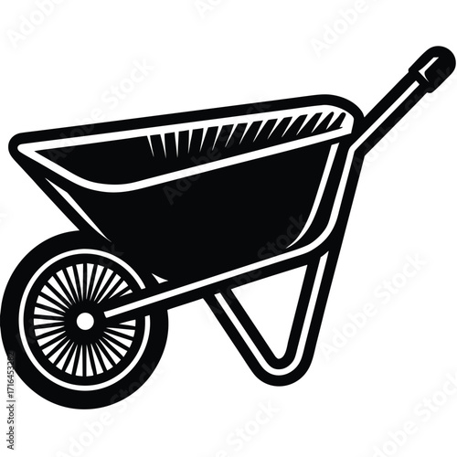 wheelbarrow icon on white background