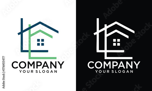 Creative Home logo with modern line art style  design template, home, line art, house, Premium Vector