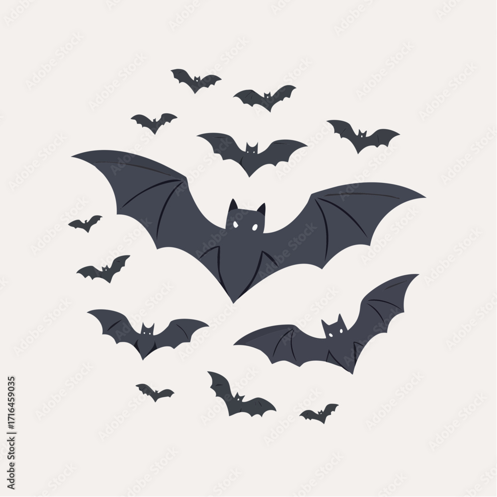 Naklejka premium Spooky Bat Icons and Silhouettes Collection