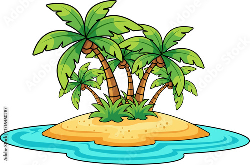 Tropical Island Vector Illustration