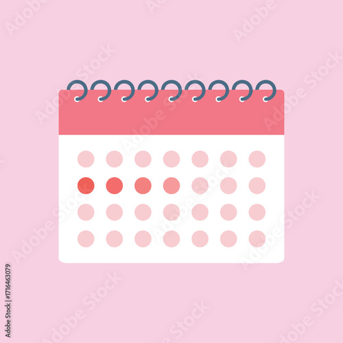 Menstruation Period Calendar Women To Check Date Cycle Stock Illustration. 