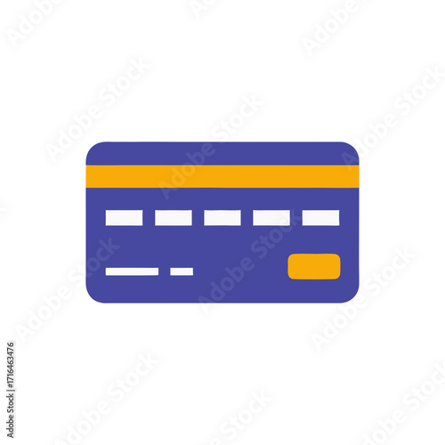 A close-up image of a blue credit card with a gold stripe and a chip.