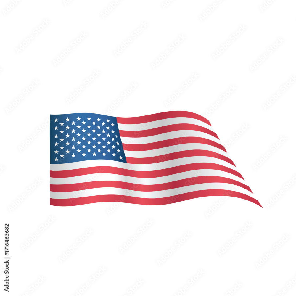 Obraz premium Waving American flag, stars and stripes, patriotic symbol.