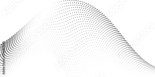 Flowing dots particles nice wave pattern halftone black gradient curve shape modern simple art good illustrations