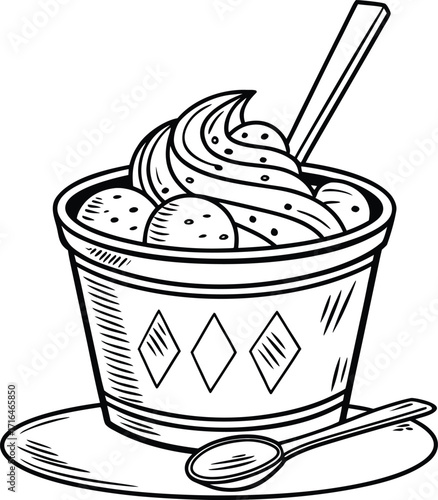 Vector illustration of coffee and dessert items on white background