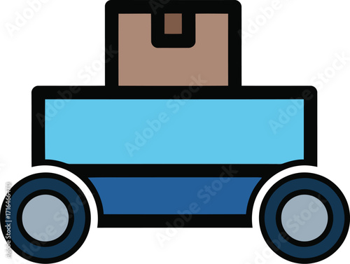 Delivery Robot Icon – Autonomous Shipping, Logistics, and Technology Vector