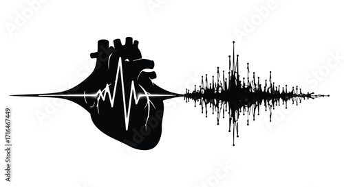 Heartbeat soundwave graphic representing life and rhythm
