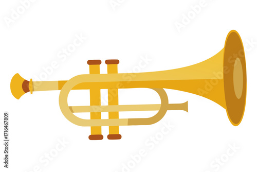 brass trumpet isolated on white