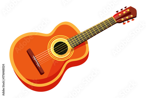 acoustic guitar isolated on white