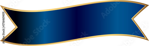 Curved Blue Ribbon Banner for Premium Branding and Packaging Design