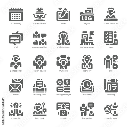 Assistant Icon pack for your website, mobile, presentation, and logo design. Assistant Icon solid design. Vector graphics illustration and editable stroke.
