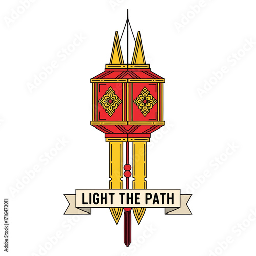 Thai Lantern Festival Light the Path Festive Decoration with Traditional Pattern