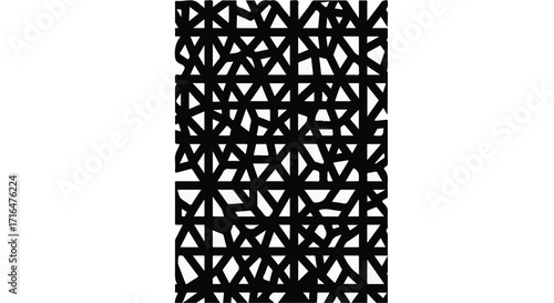 Intricate geometric pattern with black lines on a white background creating a modern, abstract design.