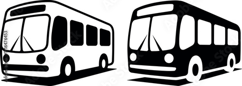Black and white bus vector design for transportation industry concepts