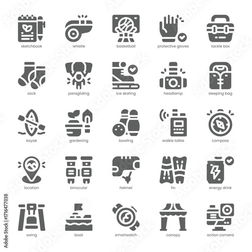 Sport And Activity Icon pack for your website, mobile, presentation, and logo design. Sport And Activity Icon solid design. Vector graphics illustration and editable stroke.
