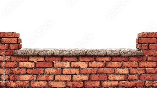 Brick Wall with Brick Border - Professional Architectural Background