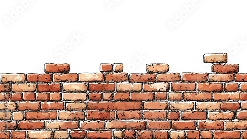 Brick Wall with Brick Border Vector - Professional Architectural Design Concept
