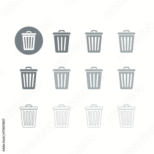 Set of trash can icon