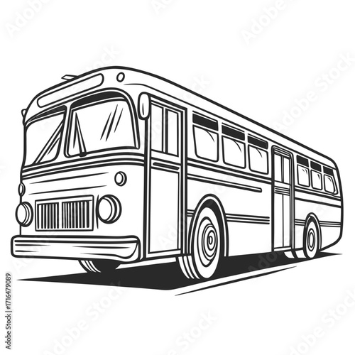 Vintage Bus Illustration Classic Transportation Design and Retro Vehicle Art