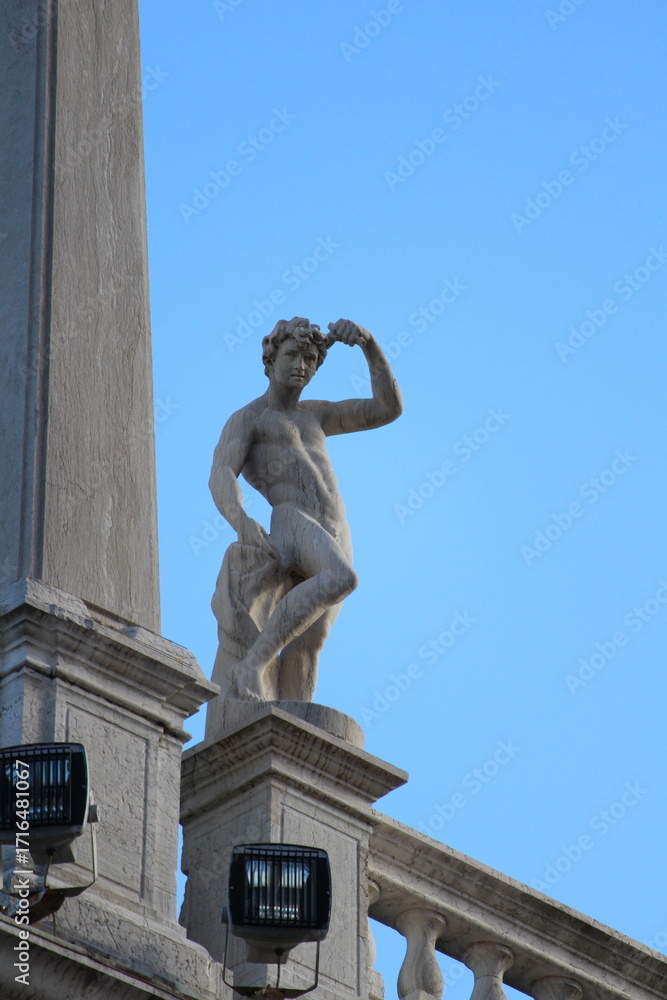Naklejka premium Facade sculptures of Marciana Library in Venice, Italy