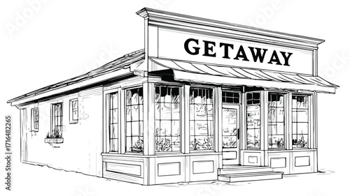 Urban Getaway Store Sign Vector for Marketing Promotions