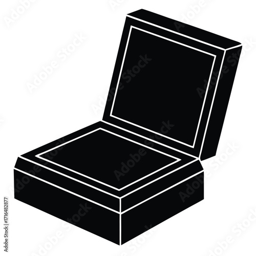 jewelry box mockup flat color illustration on the white