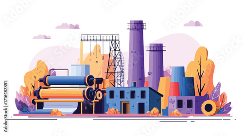 Abstract Textile Manufacturing Vector Concept for Professionals