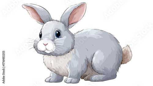 white rabbit isolated on white background