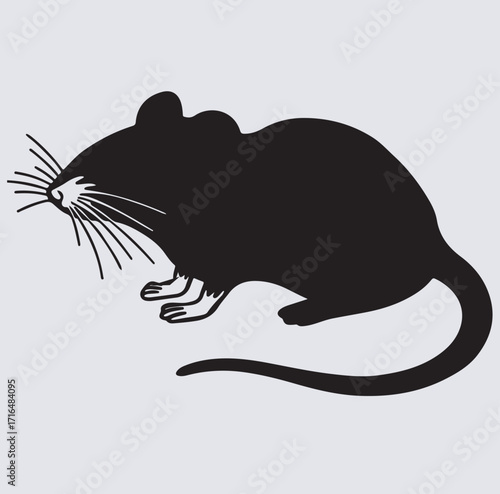 a mouse silhouette vector art illustration