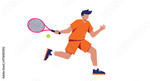 Dynamic tennis player vector illustration for sports and lifestyle visuals