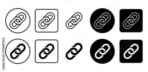 Link vector icon. Chain connection symbol for hyperlink, attach, and connectivity concepts.