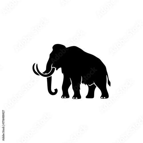 Majestic mammoth silhouette evokes ancient power and prehistoric wonder for your impactful designs